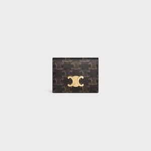 Celine Black Wallet with Gold Logo